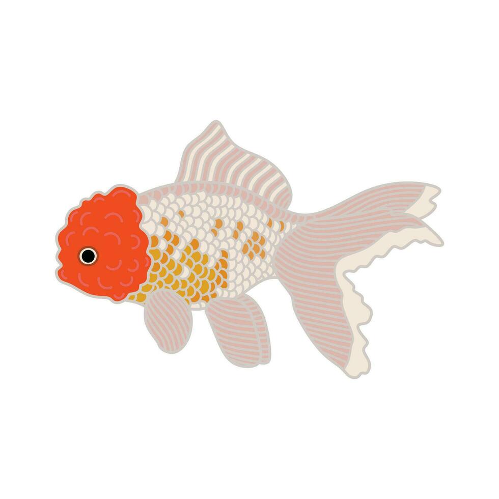 cartone animato vettore illustrazione oro pesce icona isolato su bianca sfondo