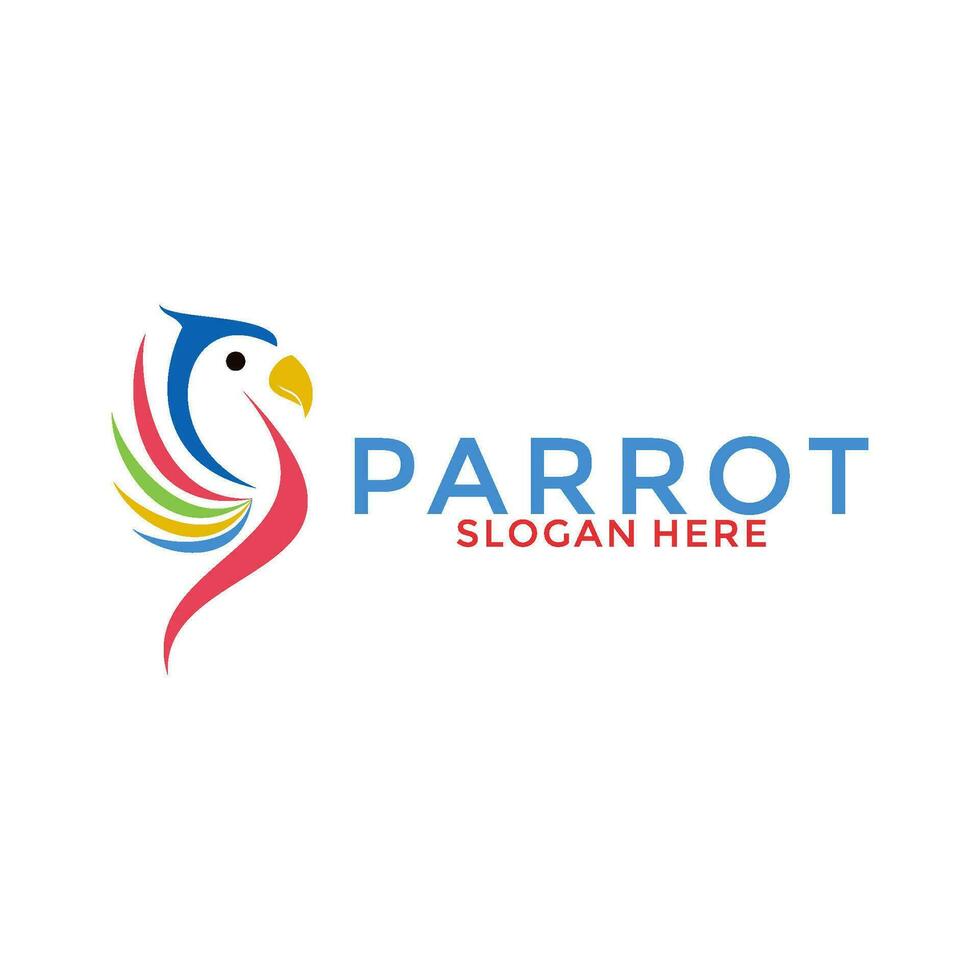 creativo pappagallo logo vettore, colorato uccello logo design modello vettore