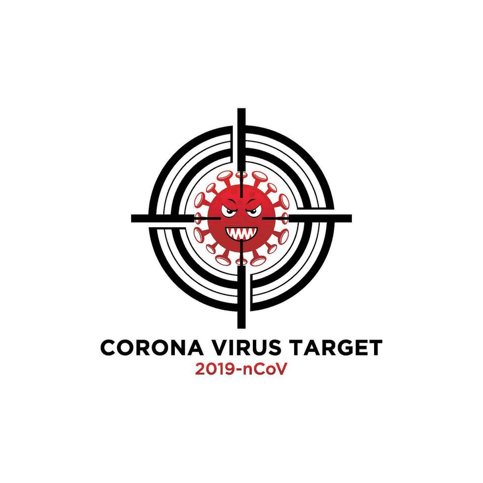 corona virus obbiettivo, vettore illustrazione di corona virus nel Wuhan, corona virus infezione. 2019-nvoc.corona microbica virus.