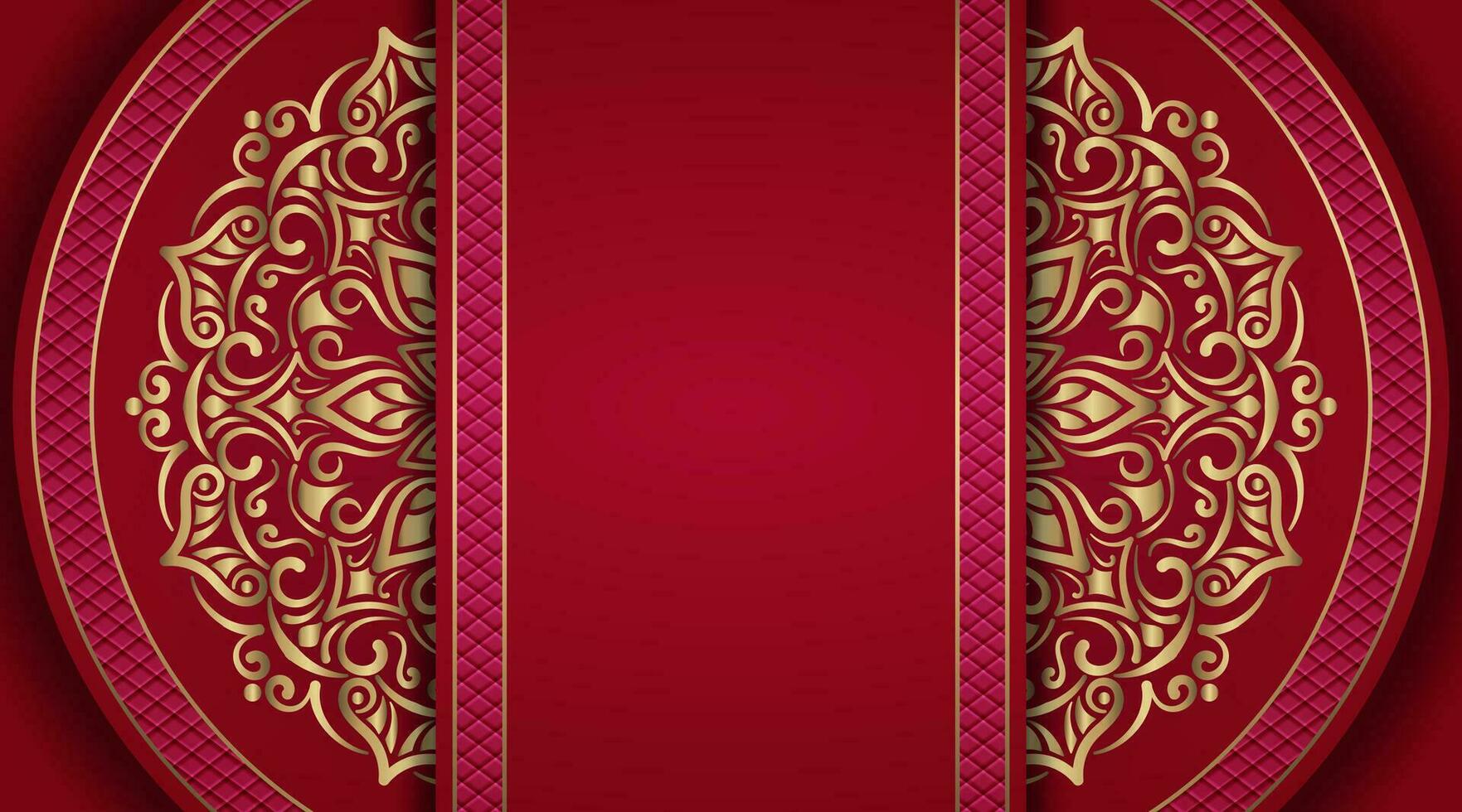 rosso lusso sfondo con mandala ornamento vettore