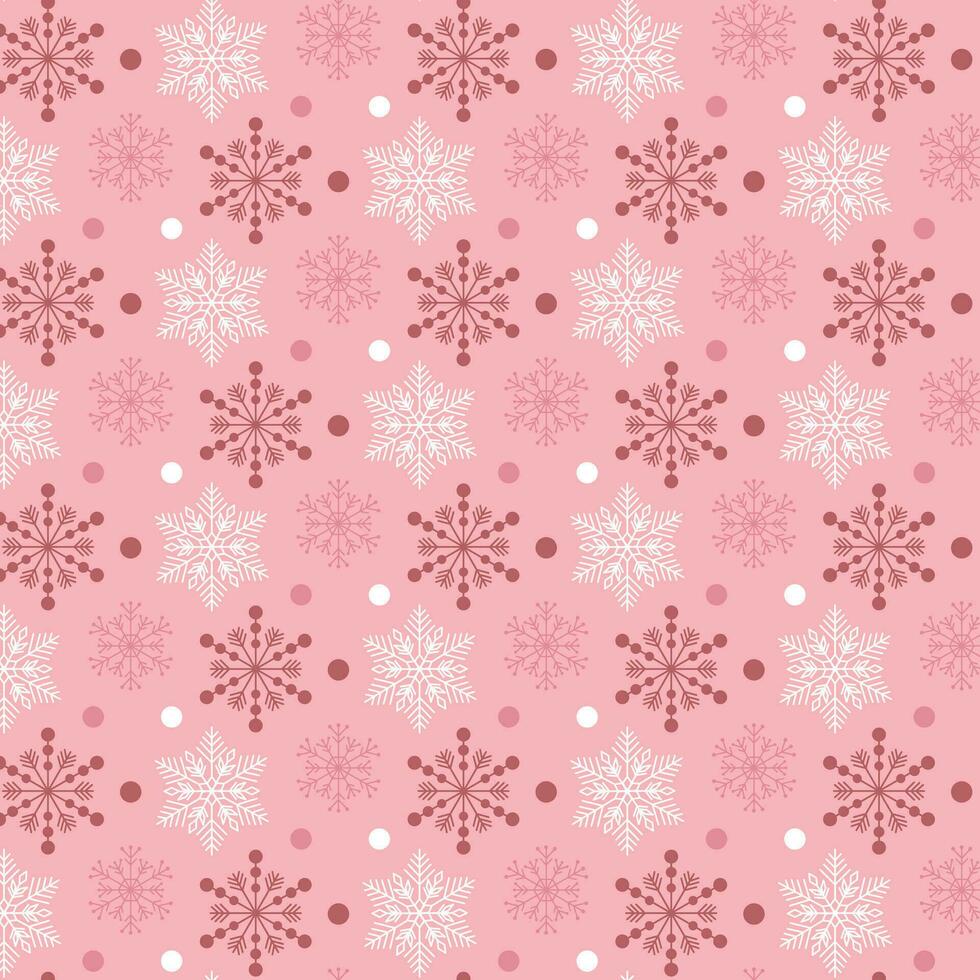 i fiocchi di neve su un' rosa sfondo. rosa sfondo con fiocchi di neve. modello su il swatch pannello. vettore