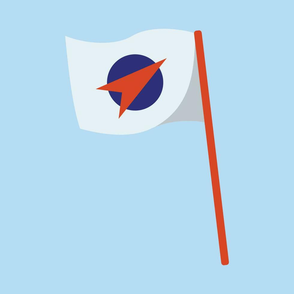 vettore ondoso bandiera su bianca sfondo