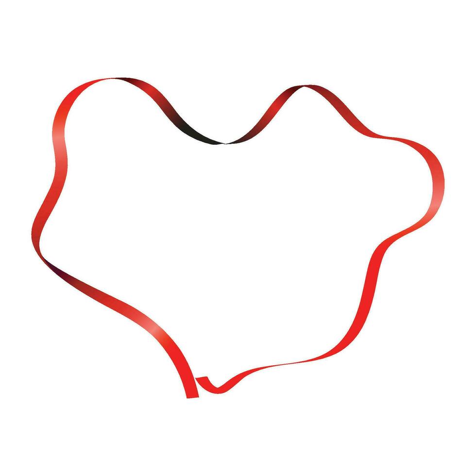 vettore rosso cuore nastro isolato su bianca sfondo