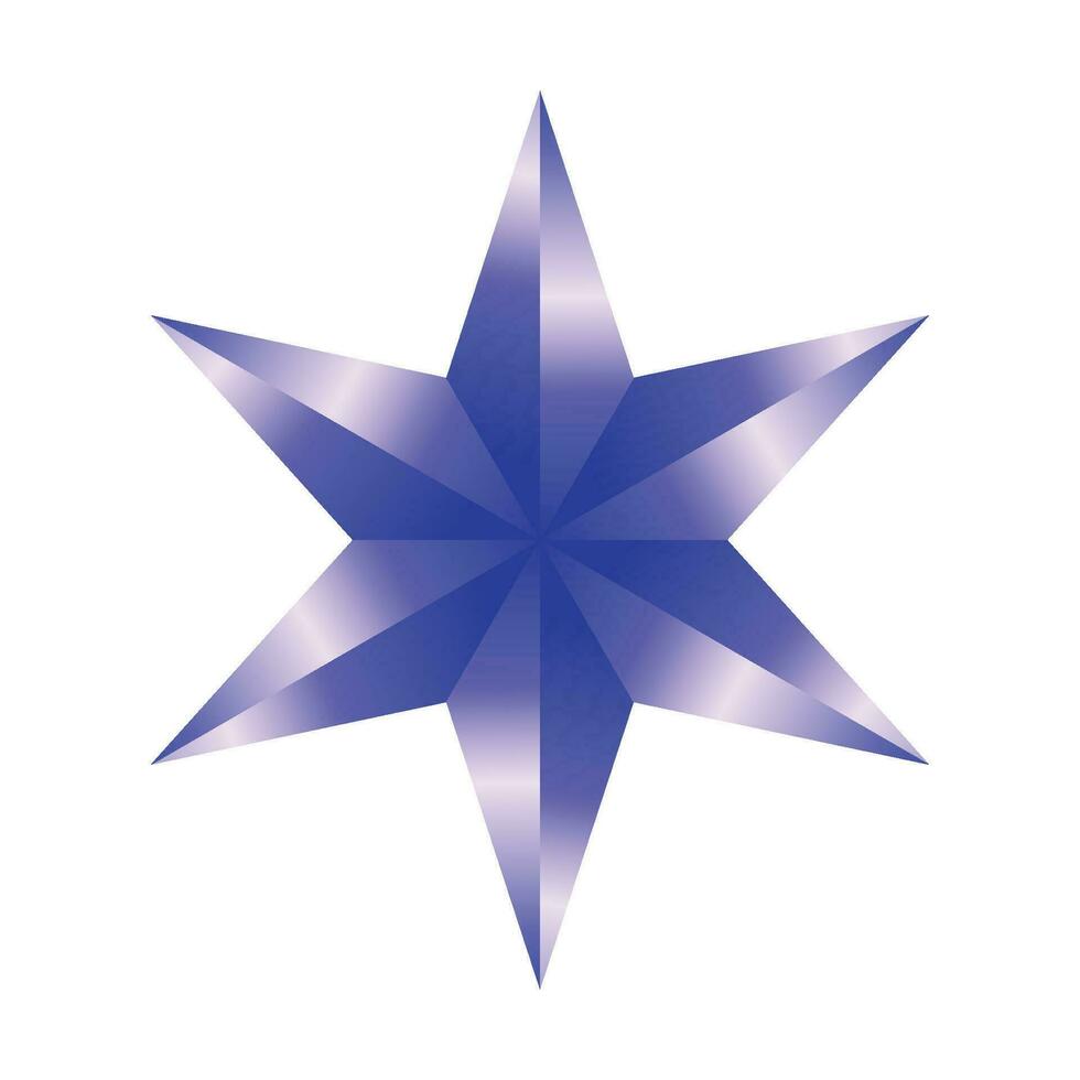 vettore decorativo blu stella su bianca sfondo