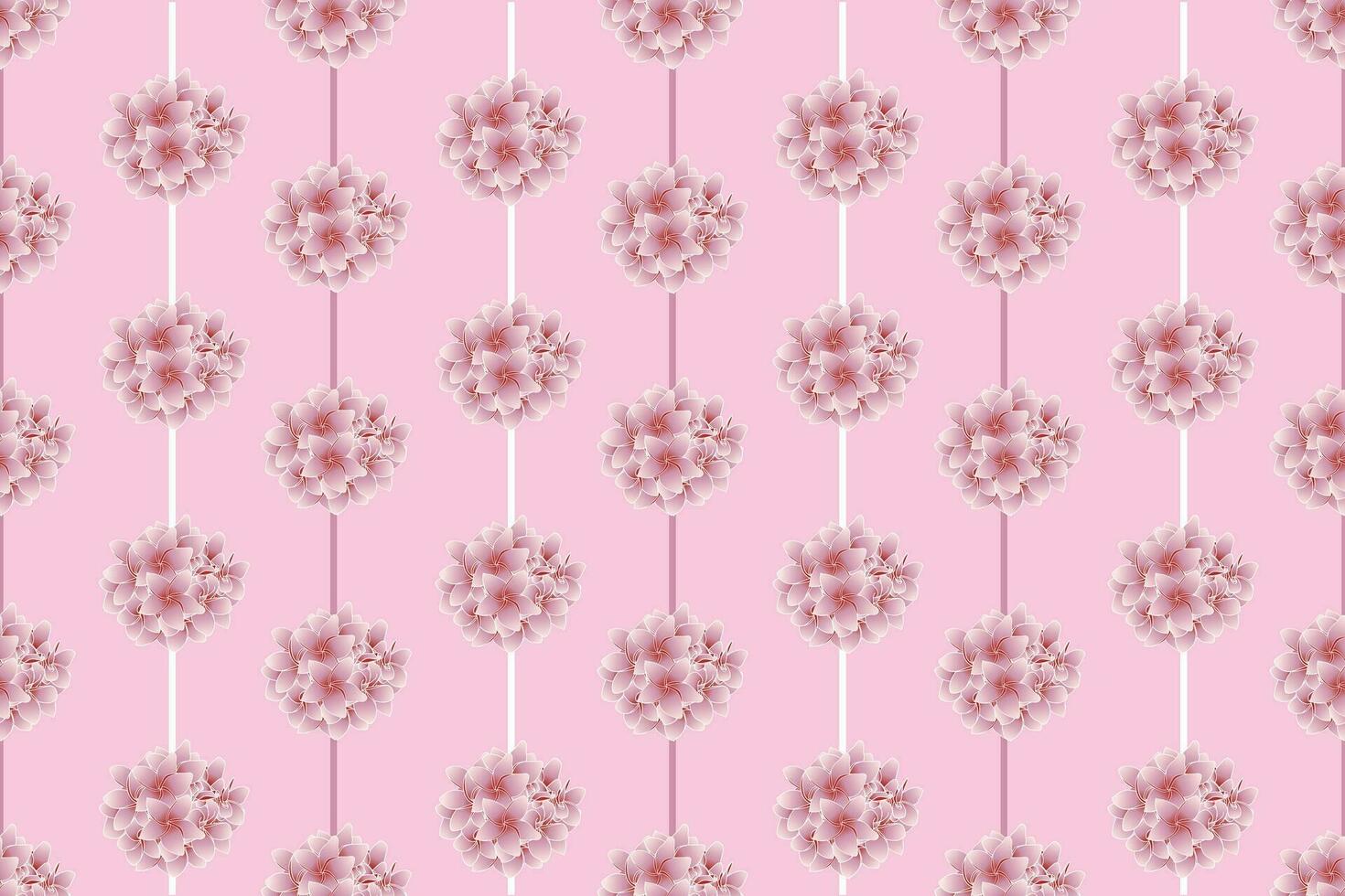 illustrazione di rosa frangipani fiore con linea su morbido rosa sfondo. vettore