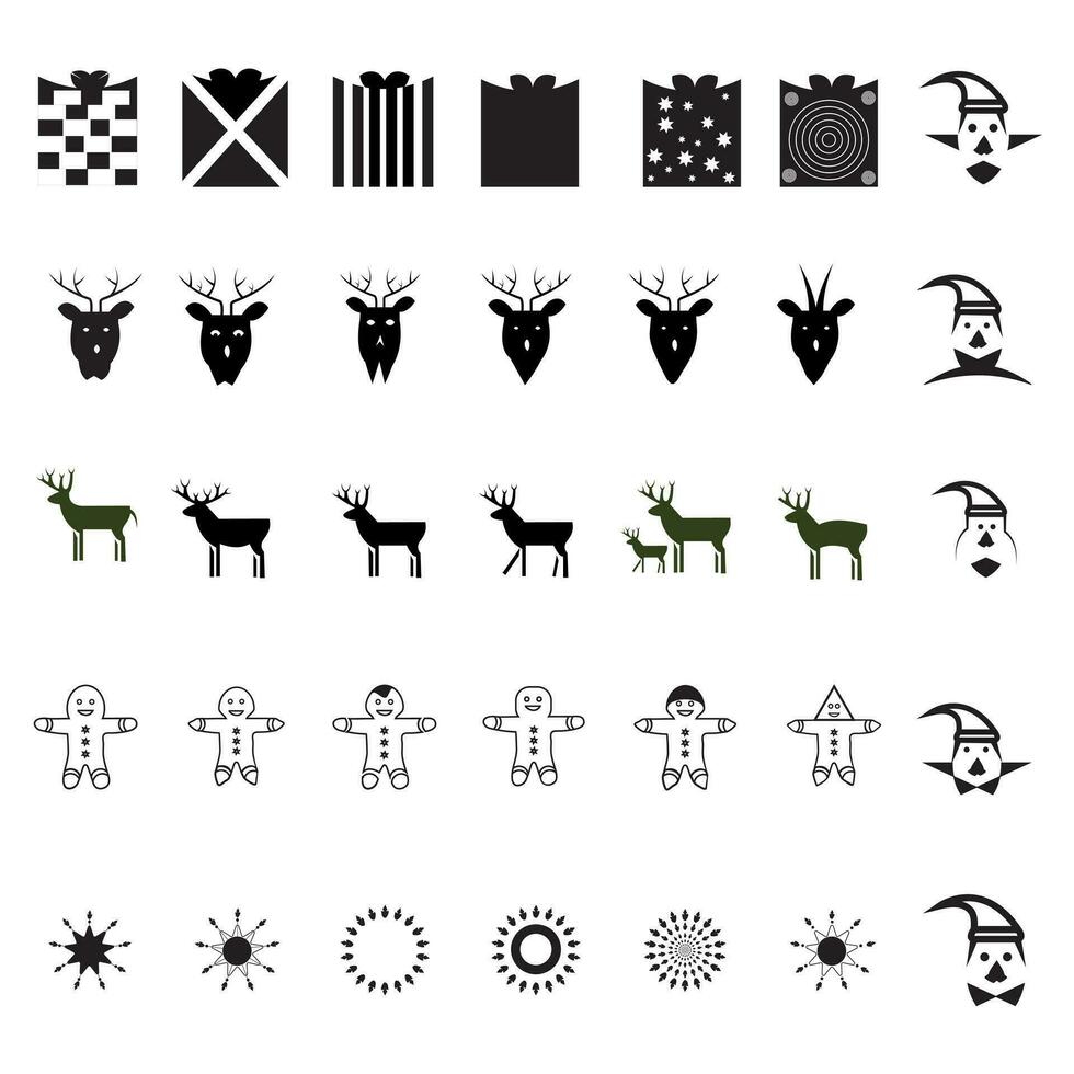 35 Natale icona su bianca sfondo Compreso linea ragnatela icone vettore