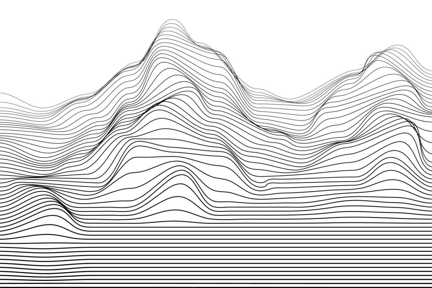 astratto paesaggio wireframe vettore sfondo. digitale griglia tecnologia illustrazione paesaggio