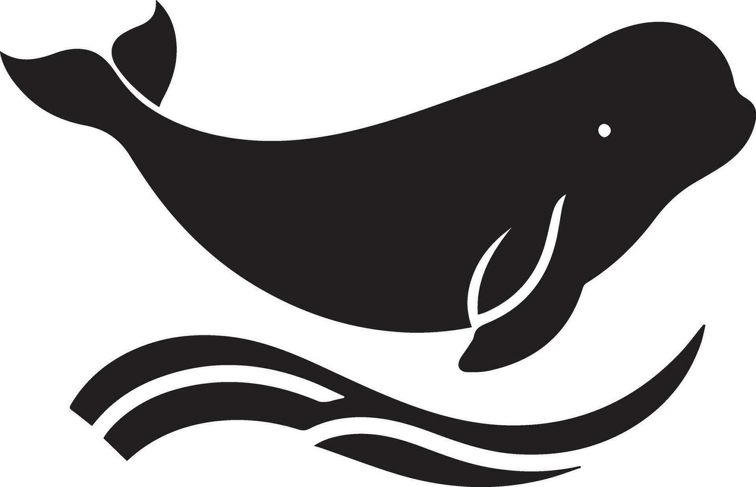 minimo beluga balena vettore silhouette nero colore bianca sfondo 23
