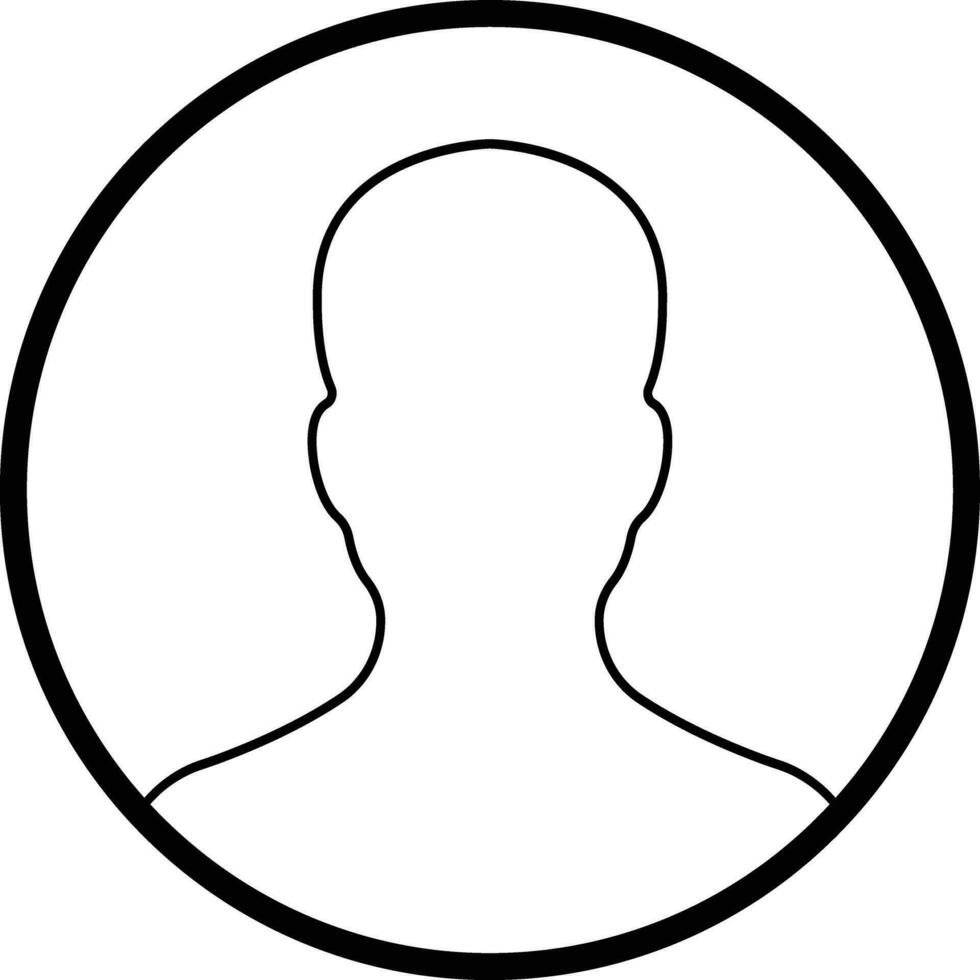 utente profilo, persona icona su linea isolato nel adatto per sociale media uomo profili, salvaschermo raffigurante maschio viso sagome vettore per applicazioni sito web