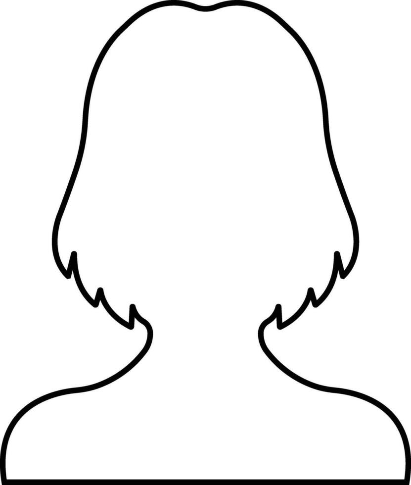 utente profilo, persona icona nel linea isolato su adatto per sociale media donne profili, salvaschermo raffigurante femmina viso sagome vettore per applicazioni sito web