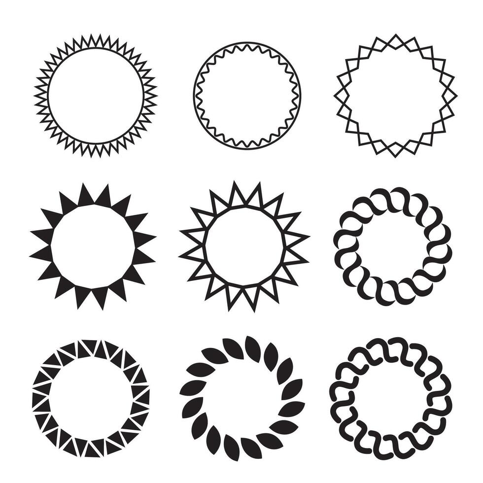 circolare decorativo elementi per relazionato grafico scopo. circolare telaio ornamentale grafico elementi. vettore