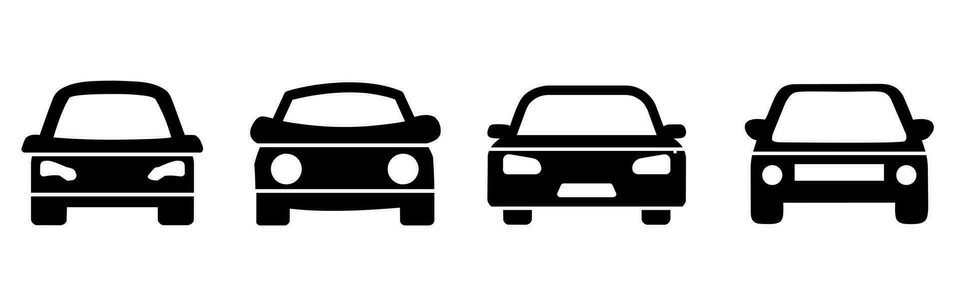auto icona collezione. un illustrazione di un' nero auto icona. azione vettore. vettore