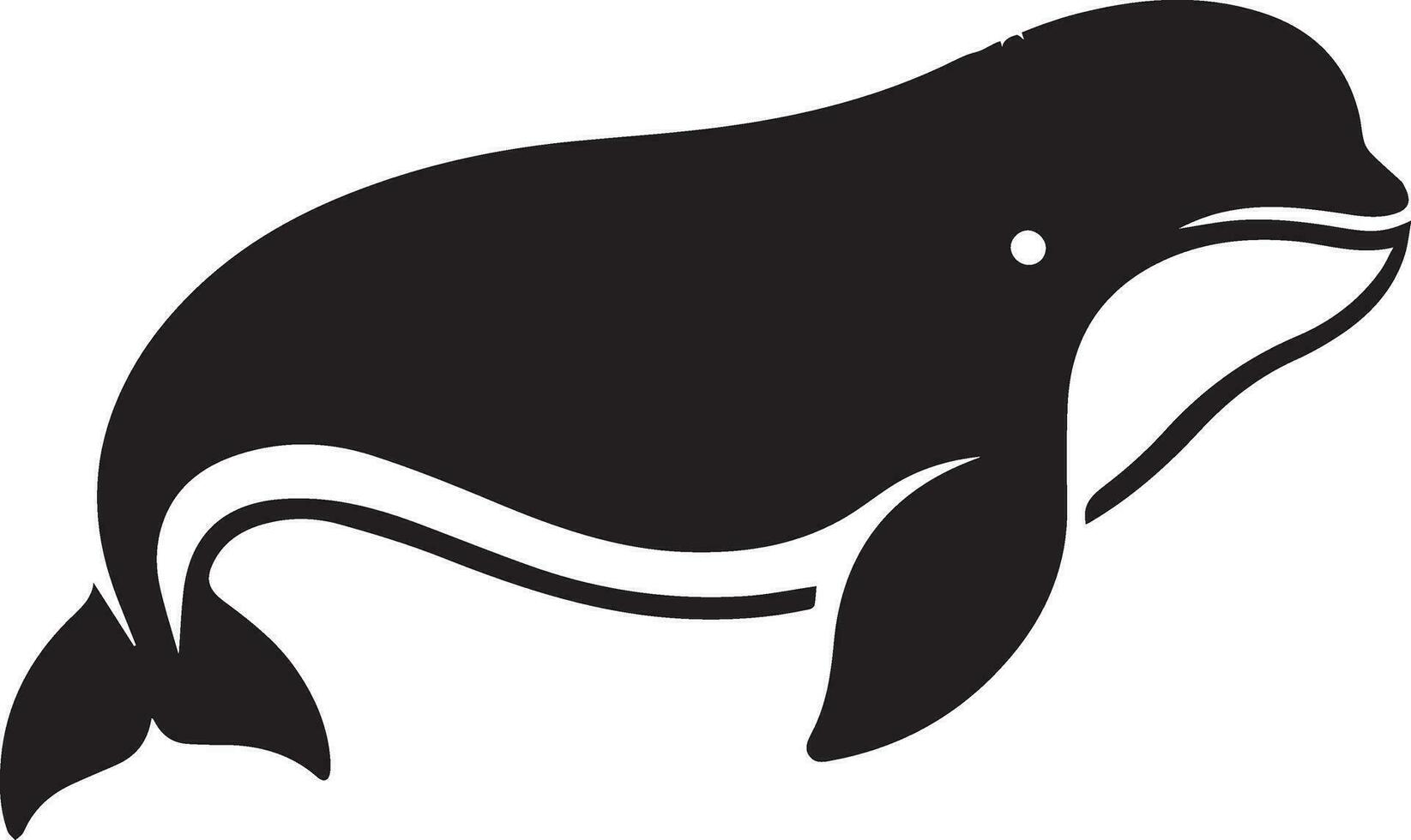 minimo beluga balena vettore silhouette nero colore bianca sfondo 19