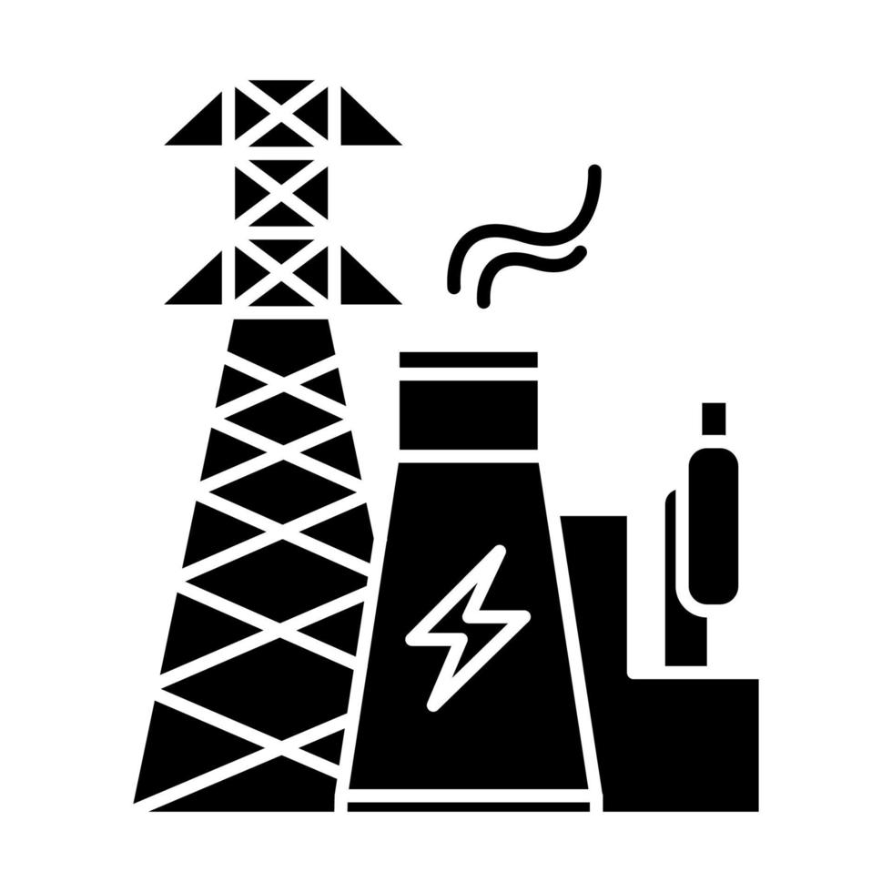 icona del glifo dell'industria energetica vettore