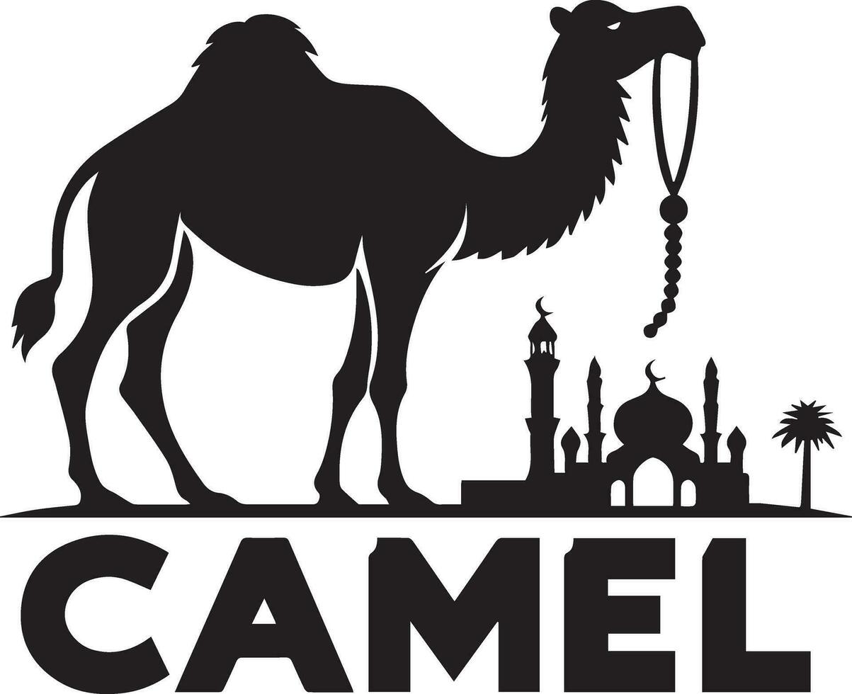 cammello logo vettore arte illustrazione, cammello logo concetto, cammello animale logo silhouette 7