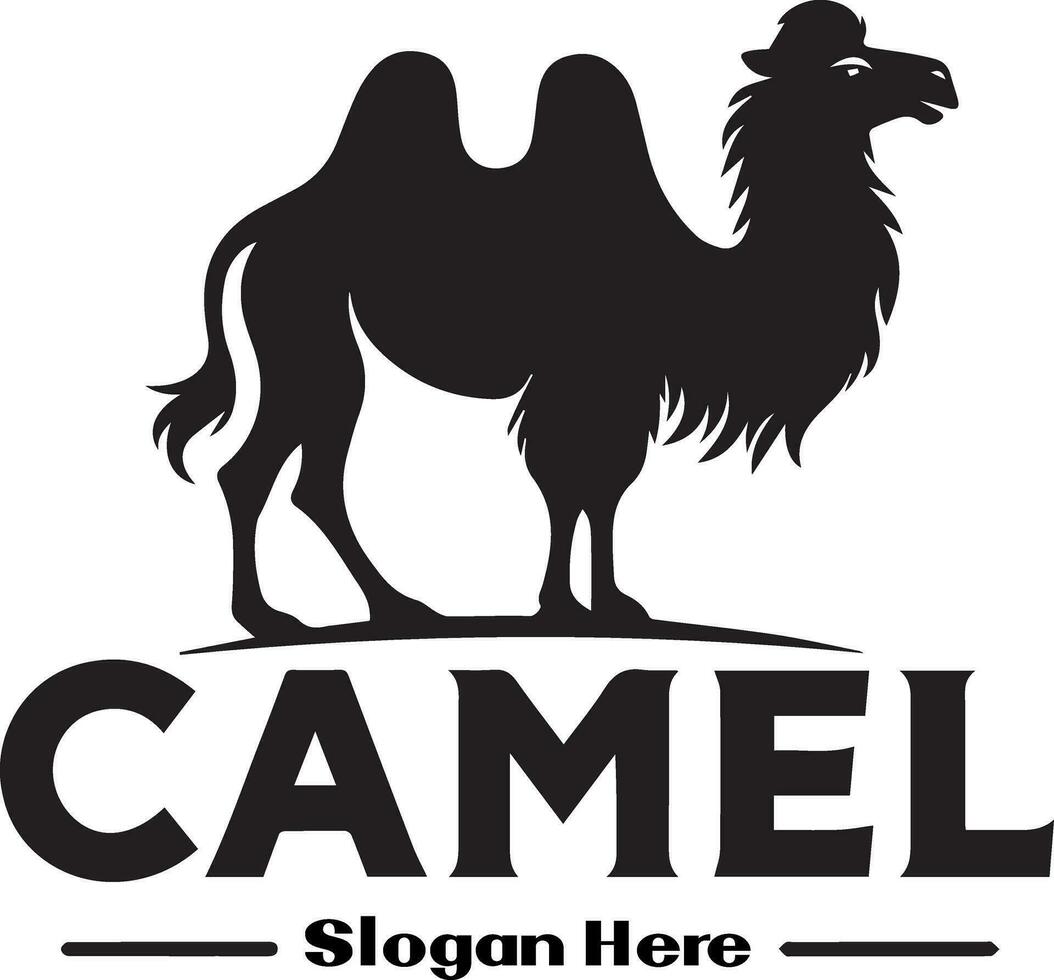 cammello logo vettore arte illustrazione, cammello logo concetto, cammello animale logo silhouette 3