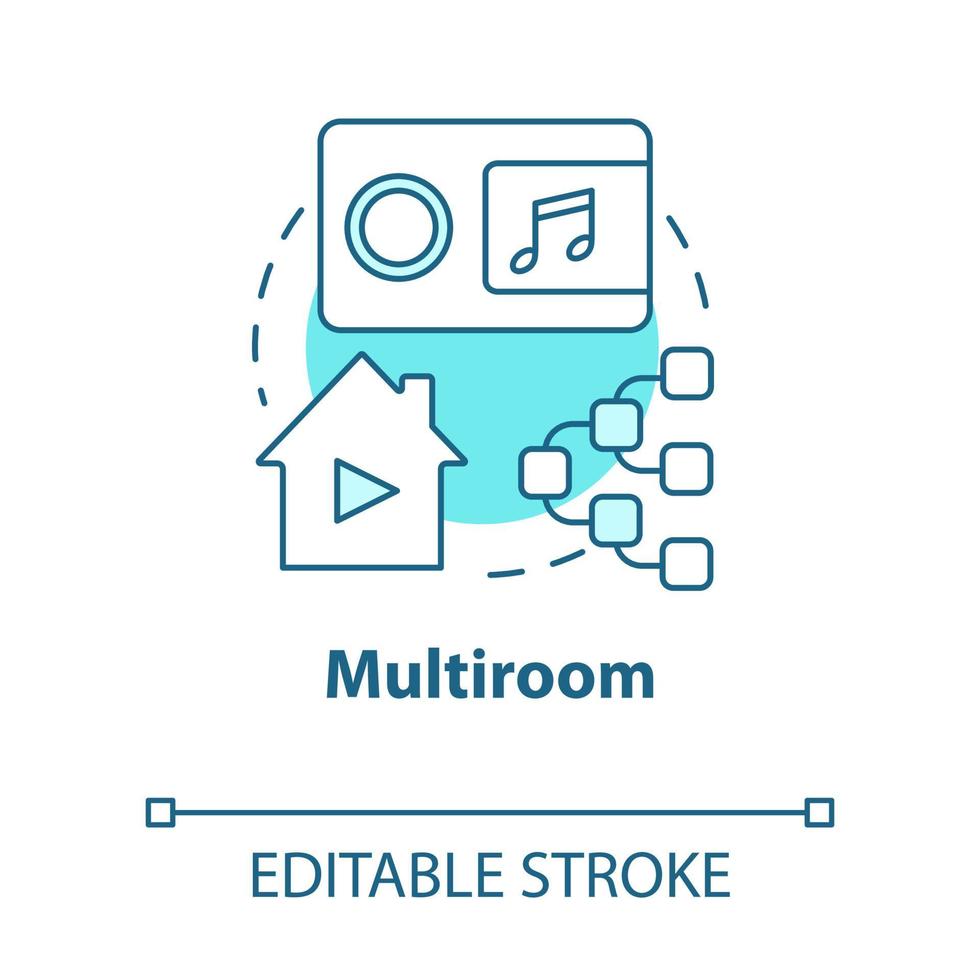 icona del concetto turchese multiroom vettore