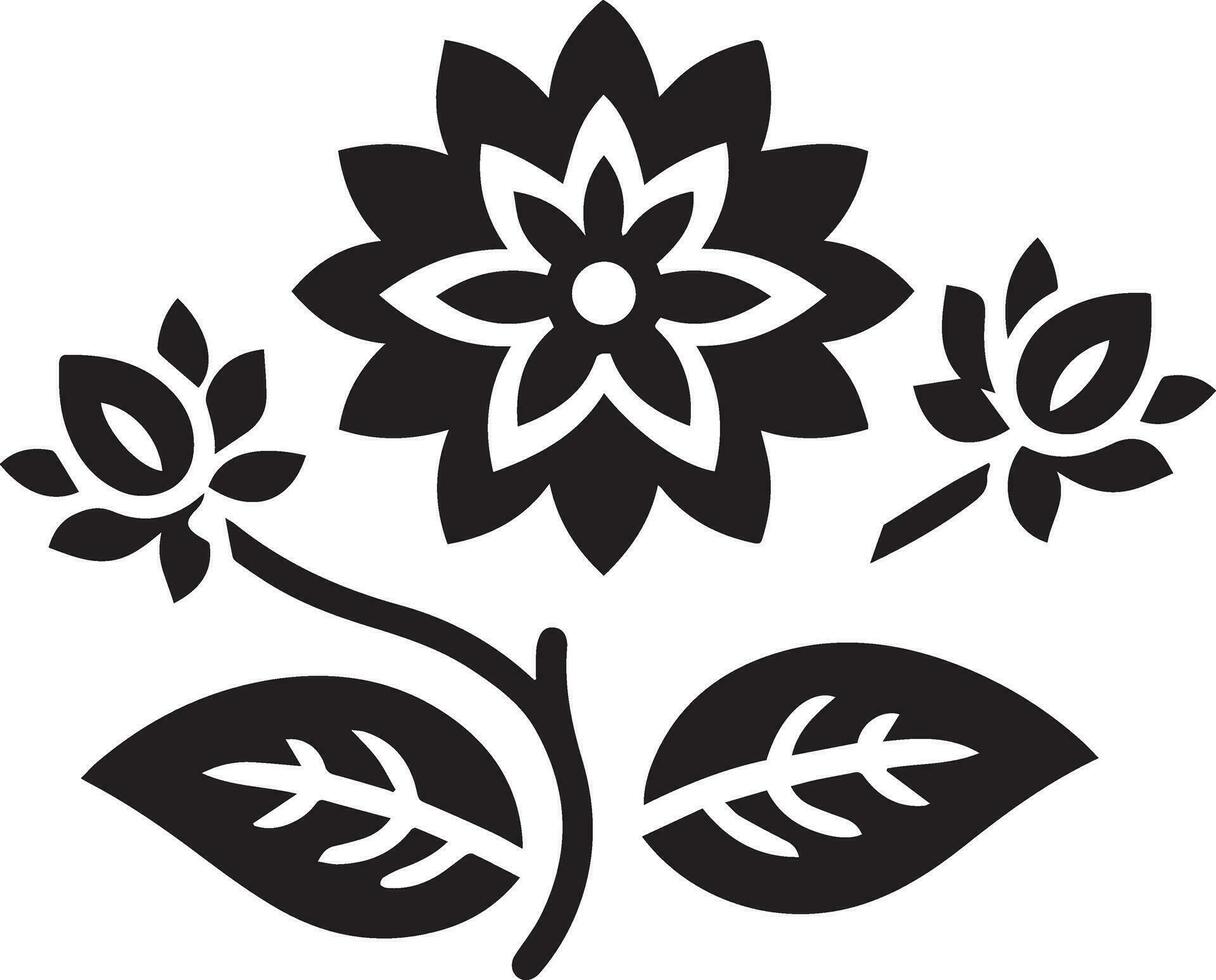 minimo fiore icona vettore silhouette nero colore bianca sfondo 19