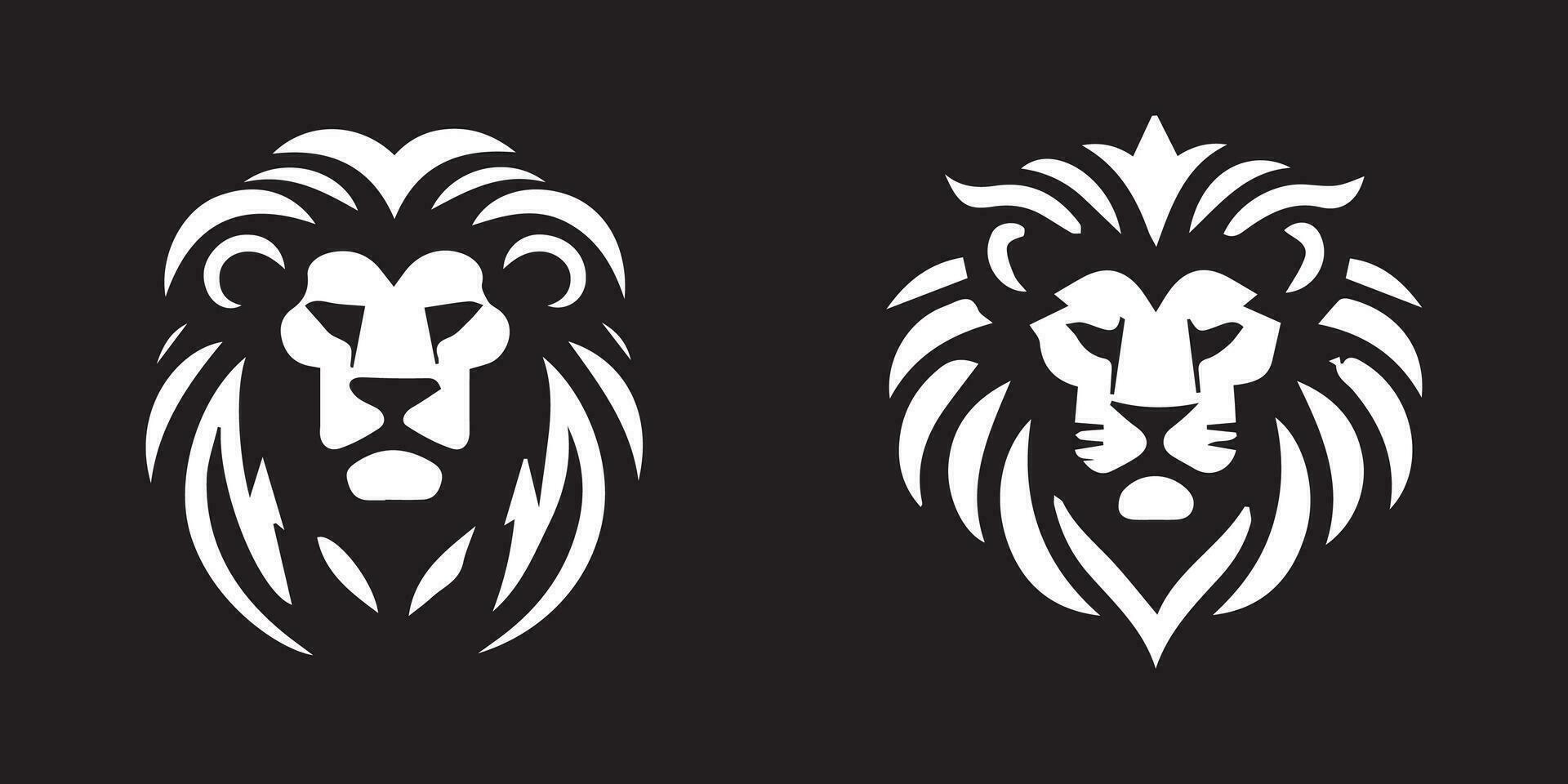 disegno dell'illustrazione del modello di vettore di logo della testa di leone