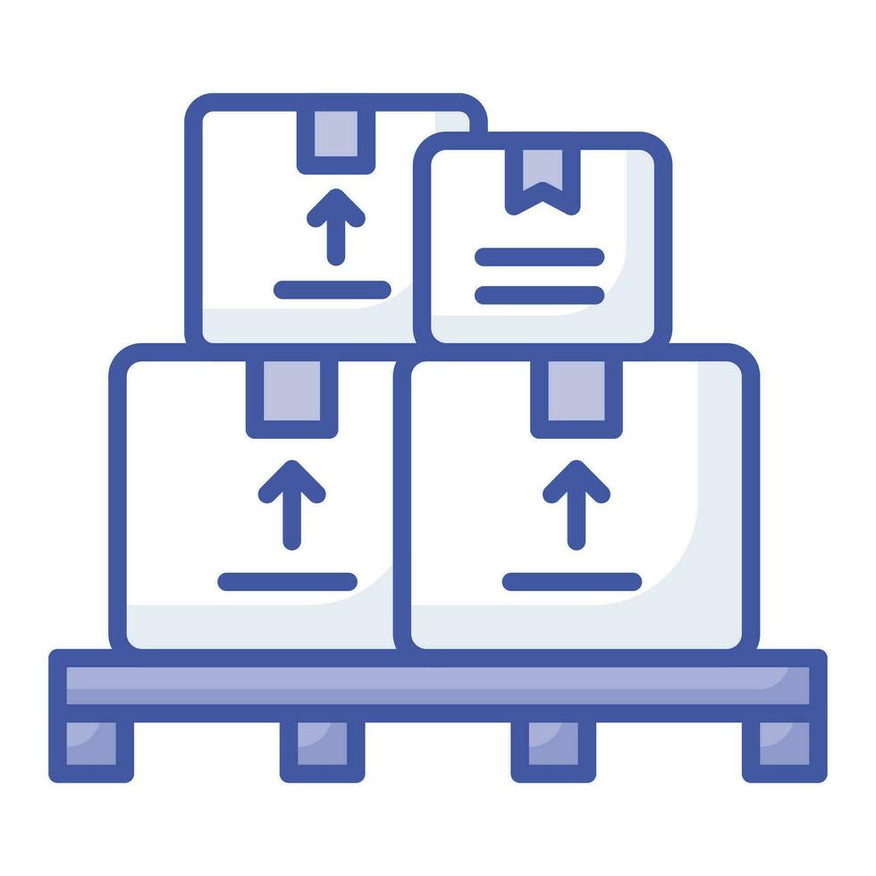 scatole su un' pallet, vettore di la logistica collezione, carico scatole pallet icona