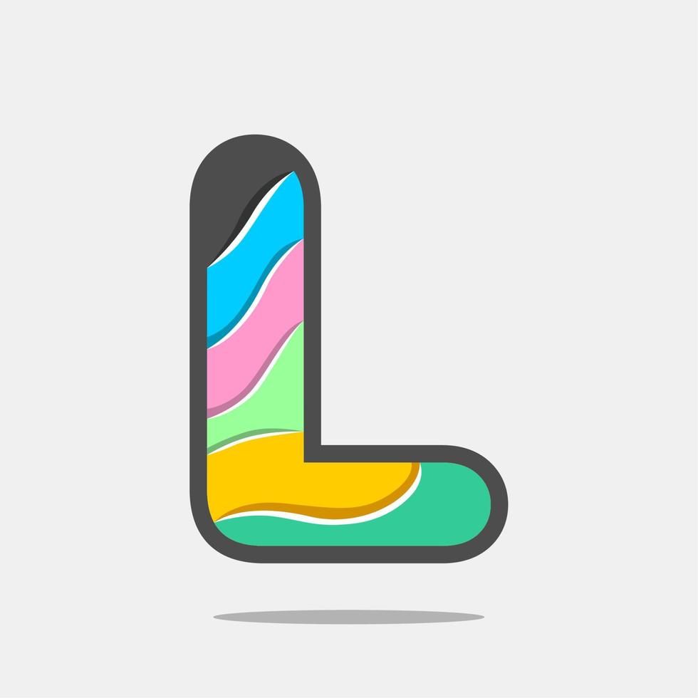 icona del carattere della lettera e modello di logo. nuovo design ed elegante concetto tipografico. multi colore. file eps. vettore