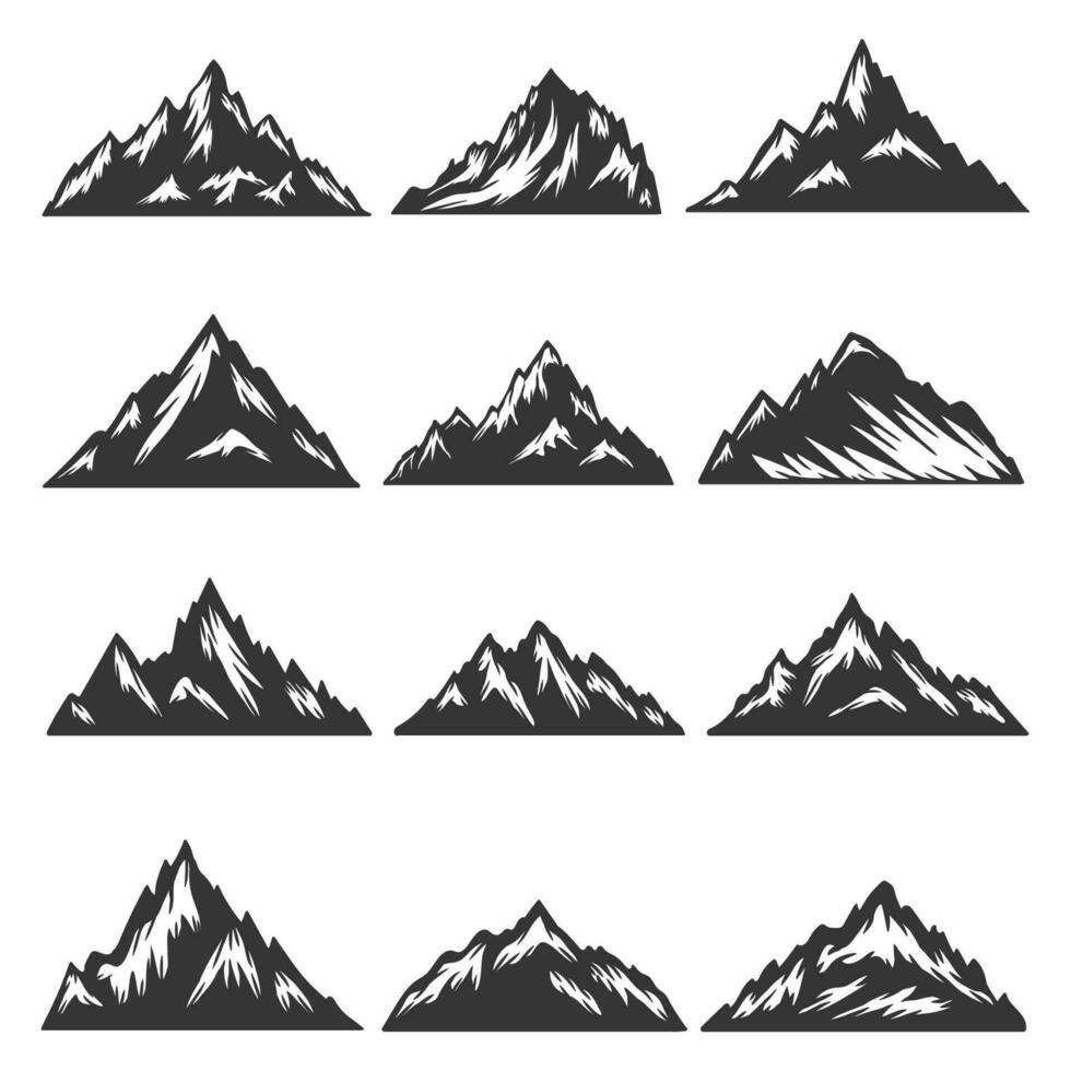 montagna elementi impostato collezione vettore illustrazione