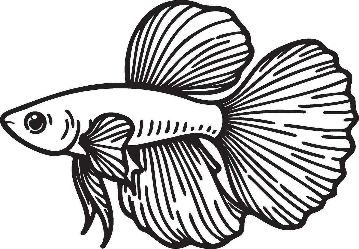 guppy pesce schizzo disegno. vettore