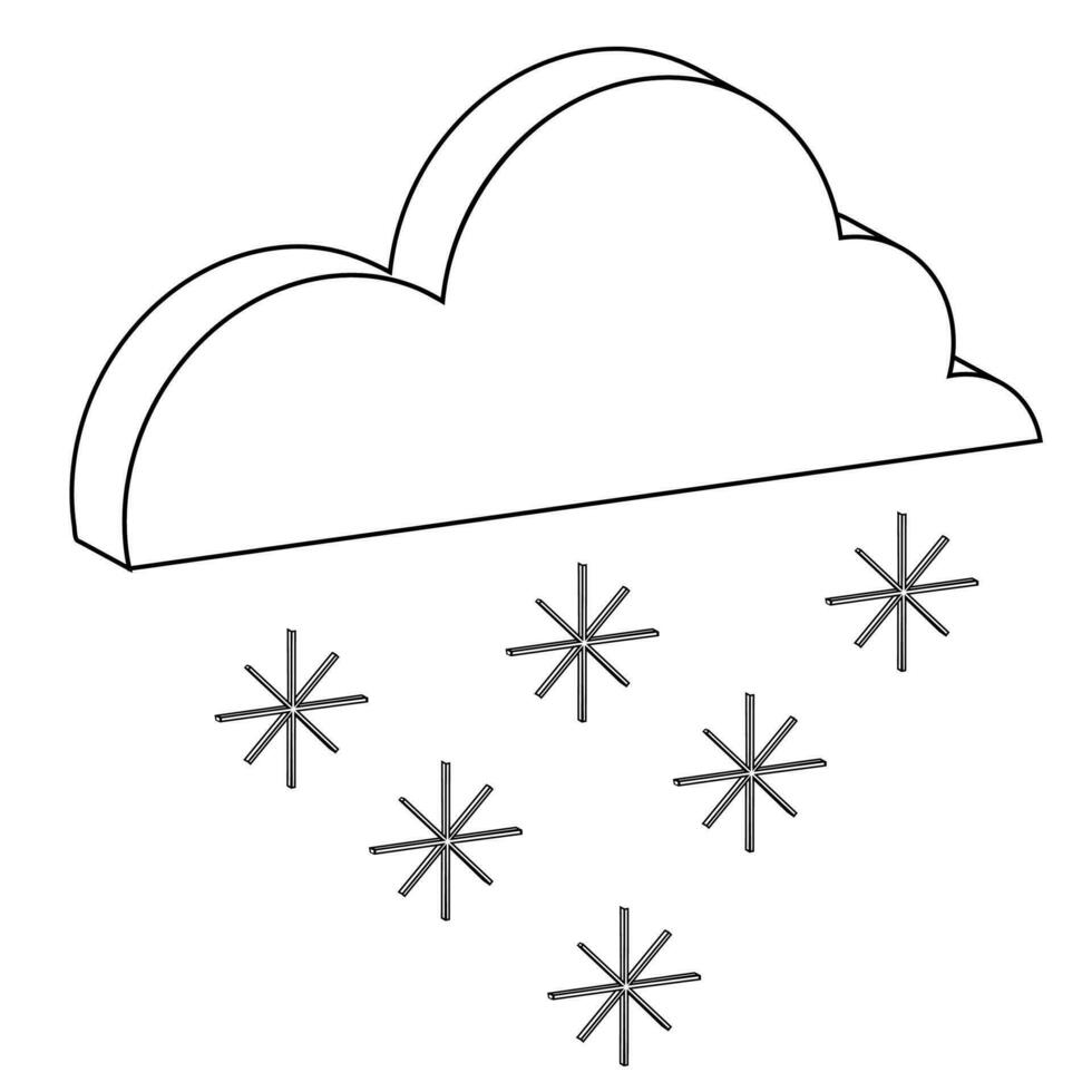 nevicata isometrico schema icona vettore