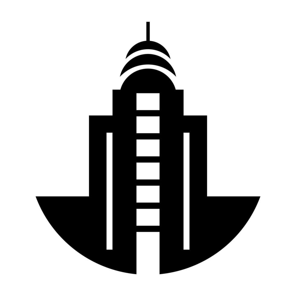 grattacielo nero icona isolato su bianca sfondo vettore