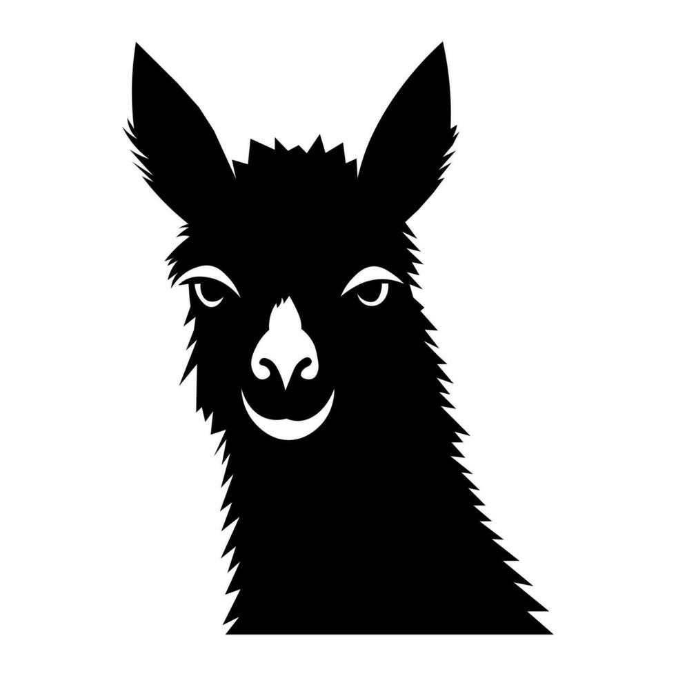 alpaca vettore nero icona isolato su bianca sfondo