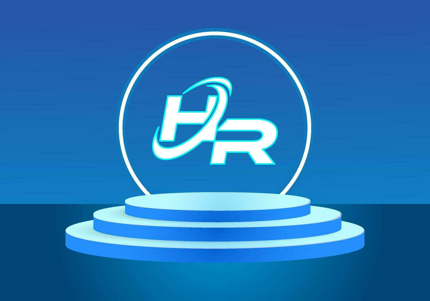 230414-1lettera hr blu logo cartello. vettore logo design per attività commerciale.