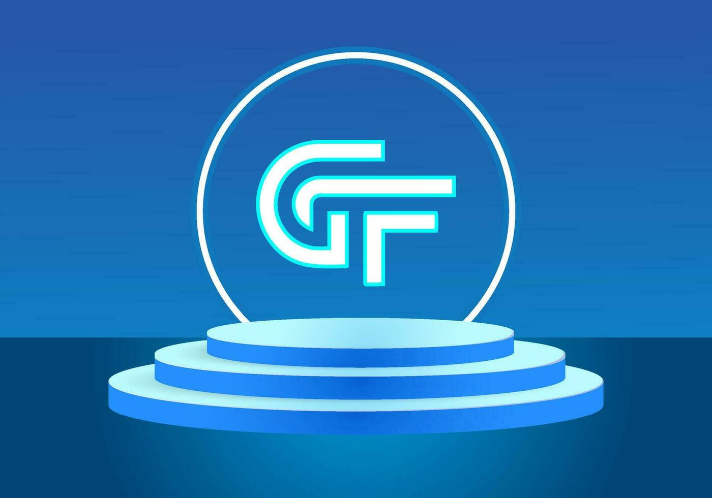 lettera gf blu logo cartello. vettore logo design per attività commerciale.