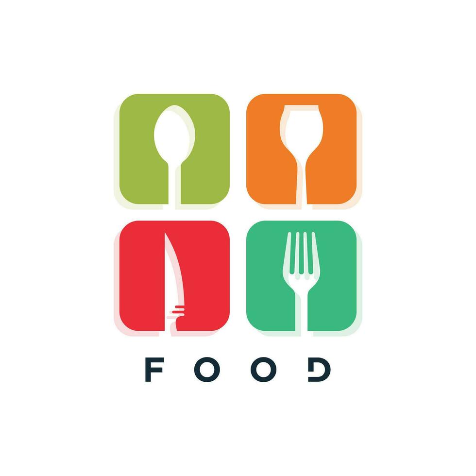cibo logo design creativo concetto premio vettore