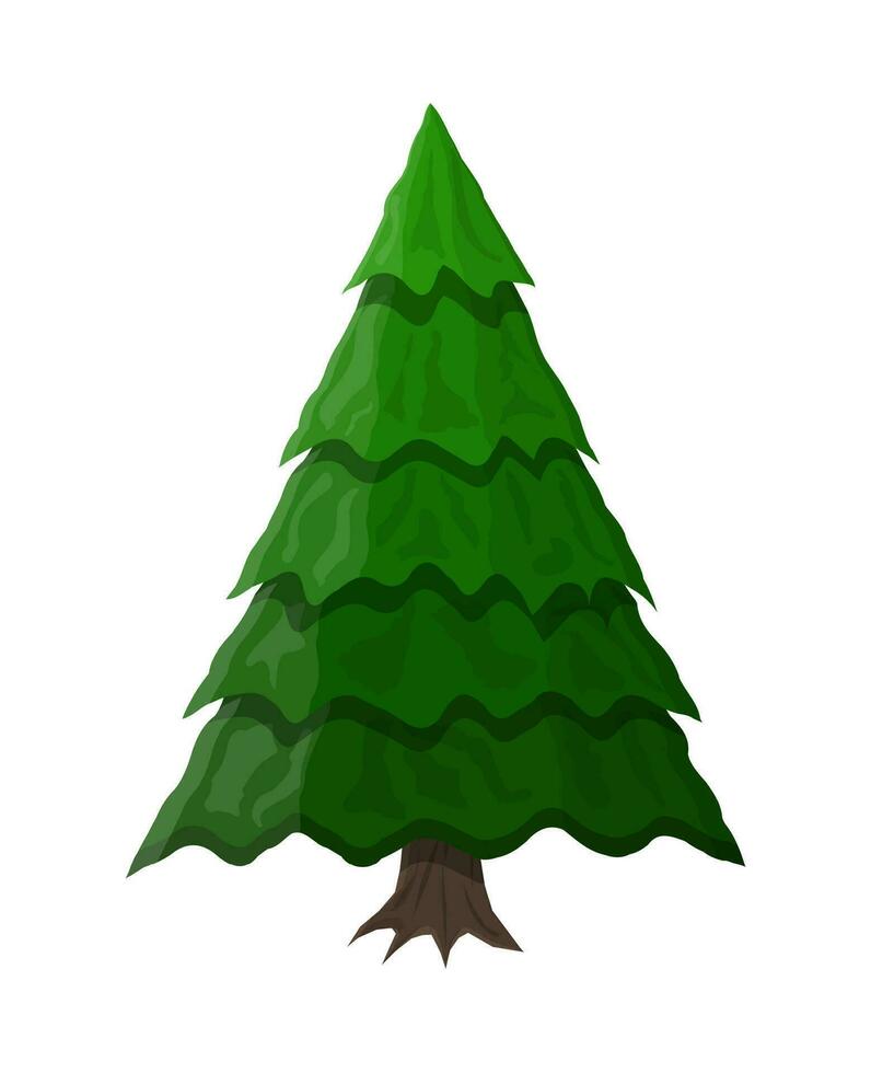 Natale albero. abete rosso, sempreverde albero. saluto carta, festivo manifesto, festa inviti elemento. Natale e nuovo anno. vettore illustrazione nel piatto stile