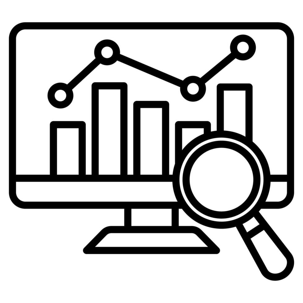 dati analisi icona linea vettore illustrazione