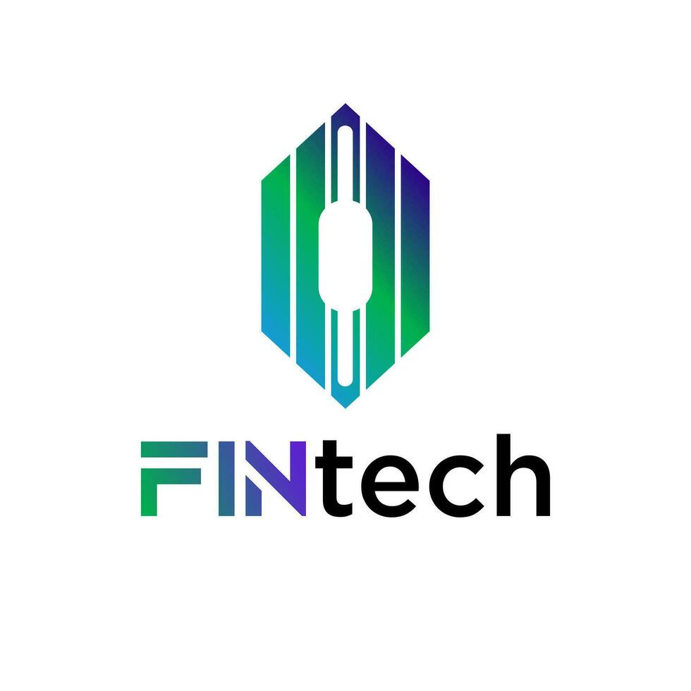 moderno logo concetto per Fintech e digitale finanza industria vettore