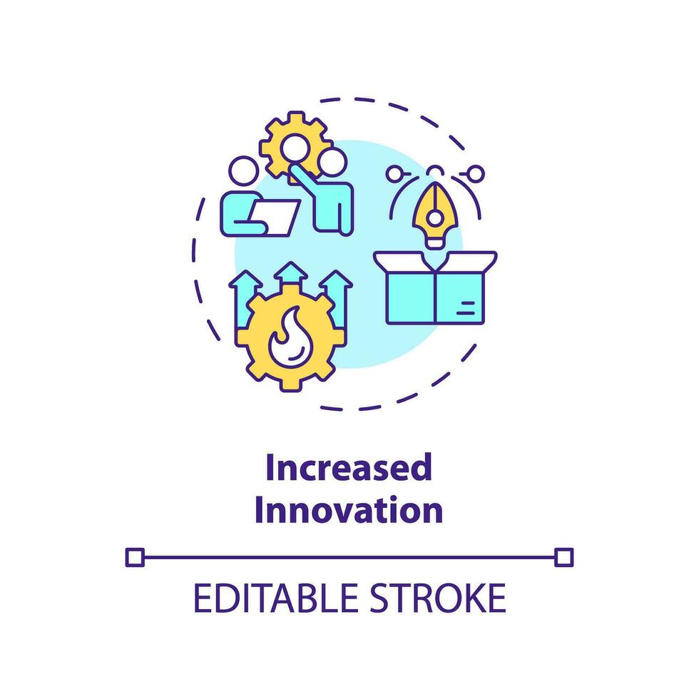 2d modificabile multicolore icona è aumentato innovazione concetto, isolato vettore, memore imprenditoria magro linea illustrazione. vettore