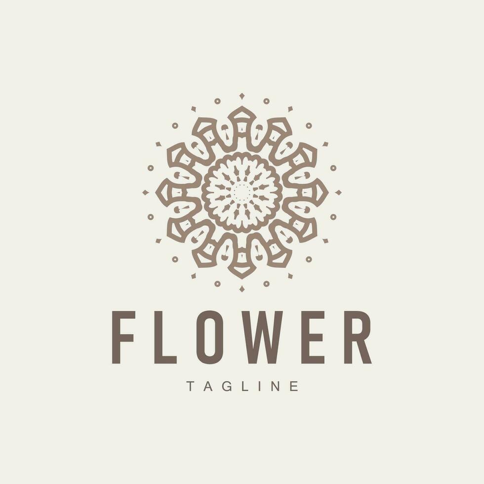 astratto stile fiore logo design semplice floreale mandala illustratore modello vettore