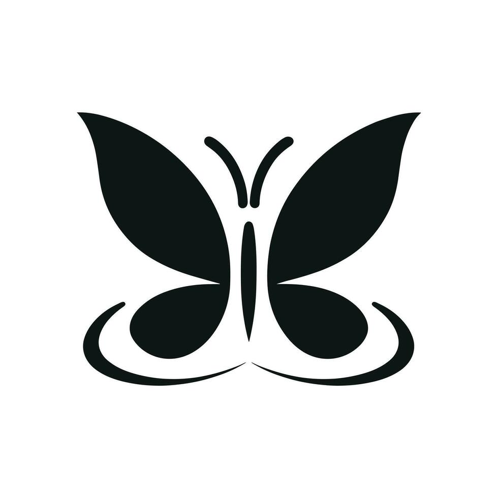 farfalla silhouette icona. clipart Immagine isolato su bianca sfondo vettore