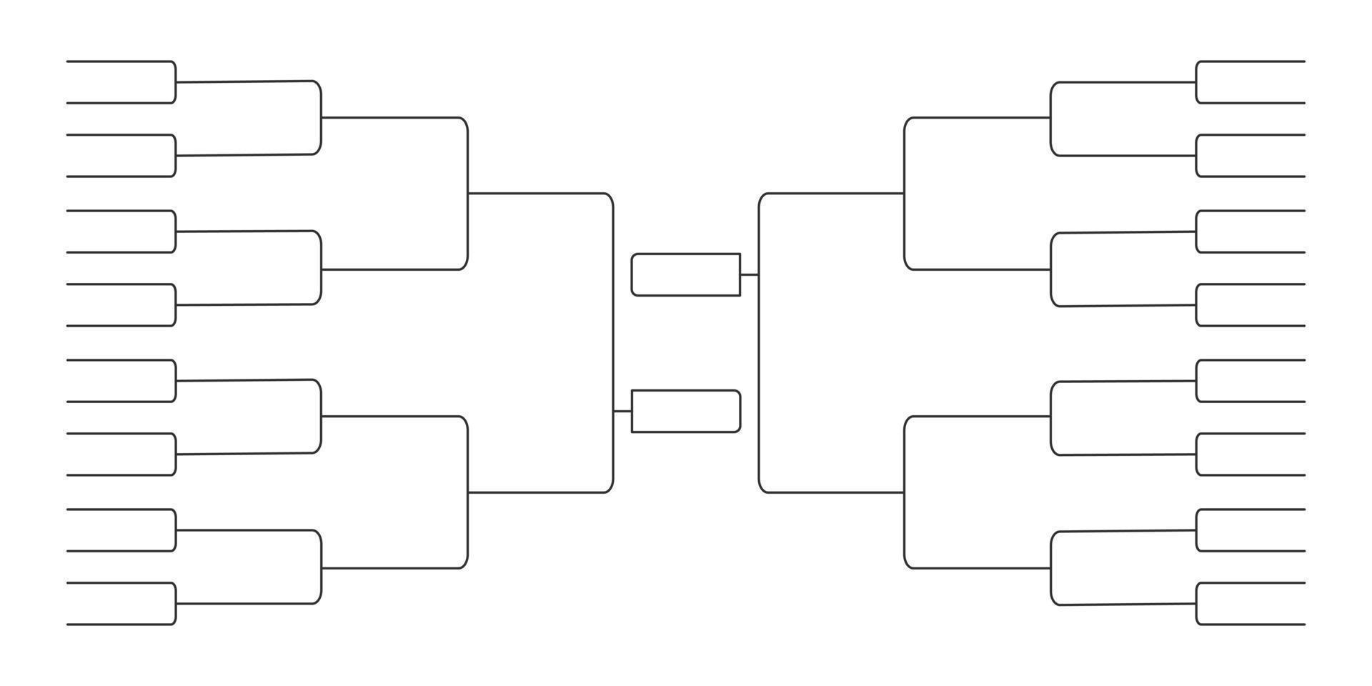 32 squadre torneo staffa campionato modello piatto stile design illustrazione vettoriale isolati su sfondo bianco.