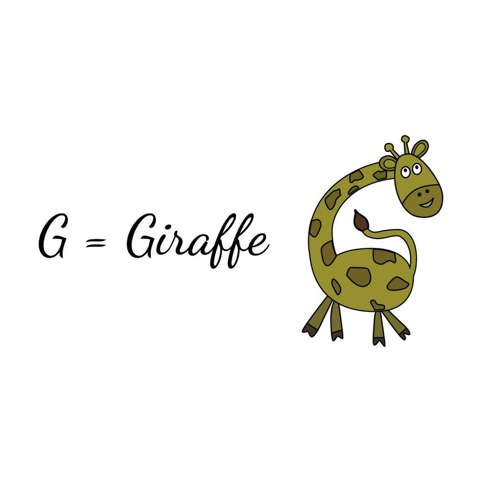 vettore illustrazione di apprendimento inglese alfabeto per bambini lettera g