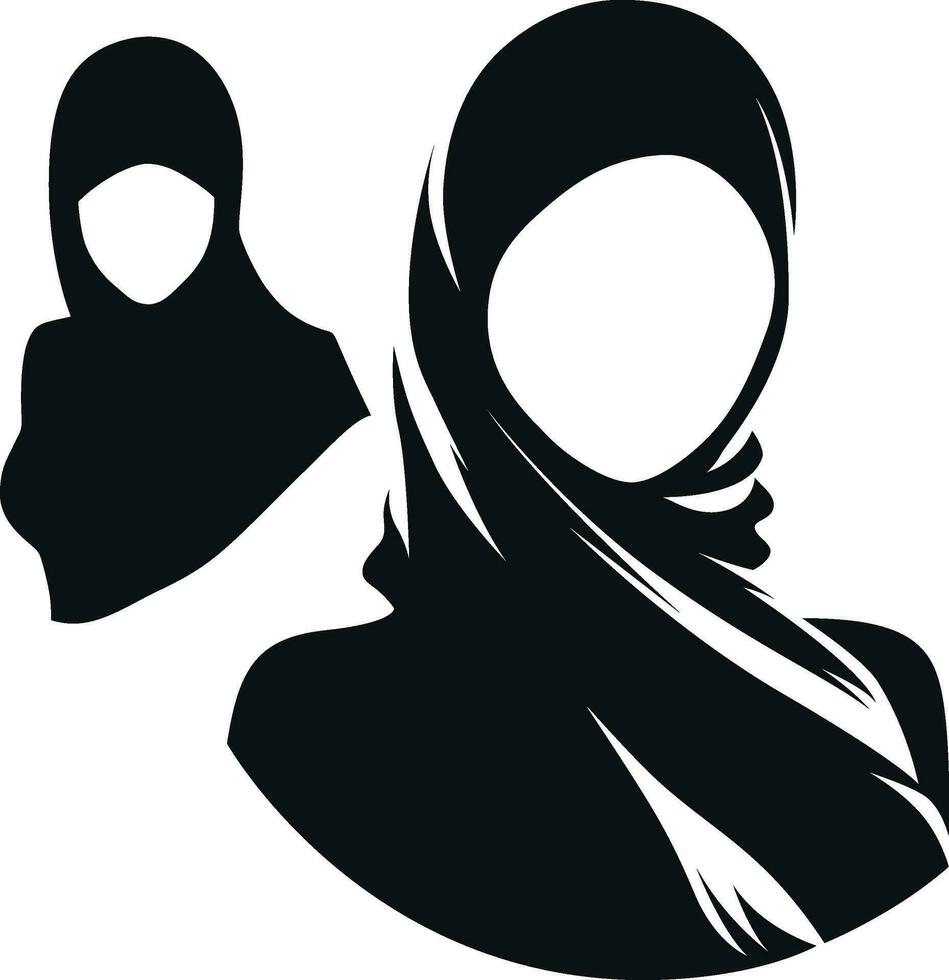 musulmano donne di moda sciarpa fitness logo vettore illustrazione