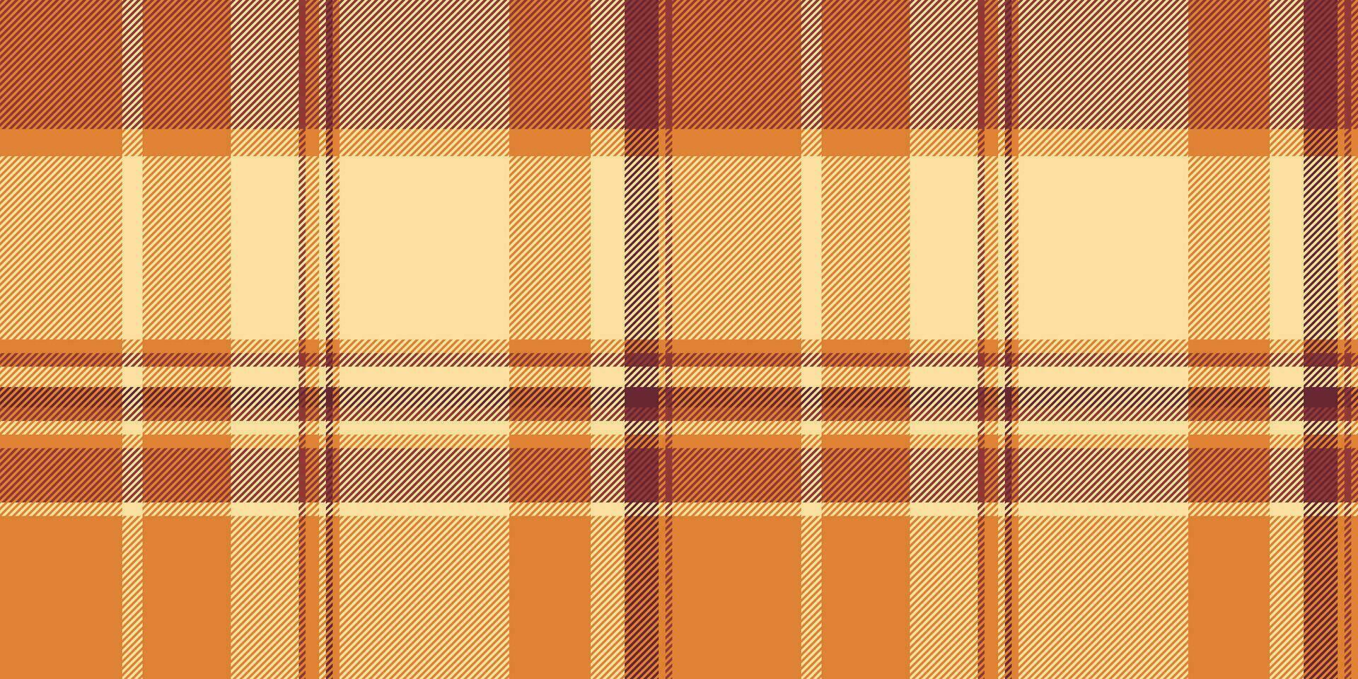 Britannico tessile tartan plaid, stratificato vettore struttura sfondo. flanella tessuto modello senza soluzione di continuità dai un'occhiata nel arancia e ambra colori.