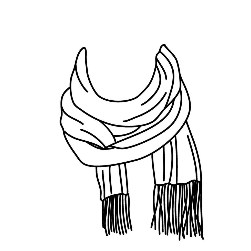 sciarpa linea arte vettore autunno inverno illustrazione