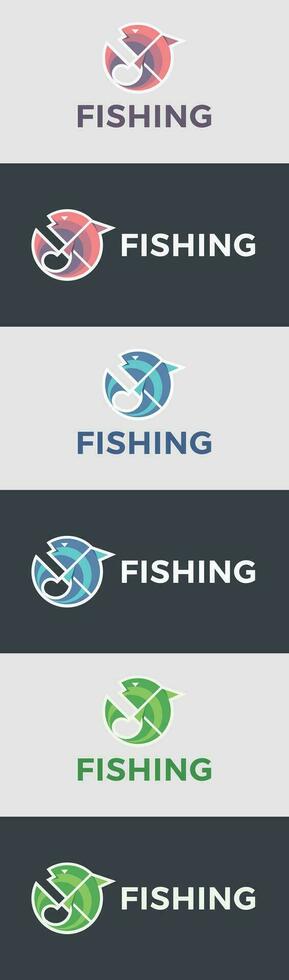 minimo pesca logo modello, pesce vettore logo modello.