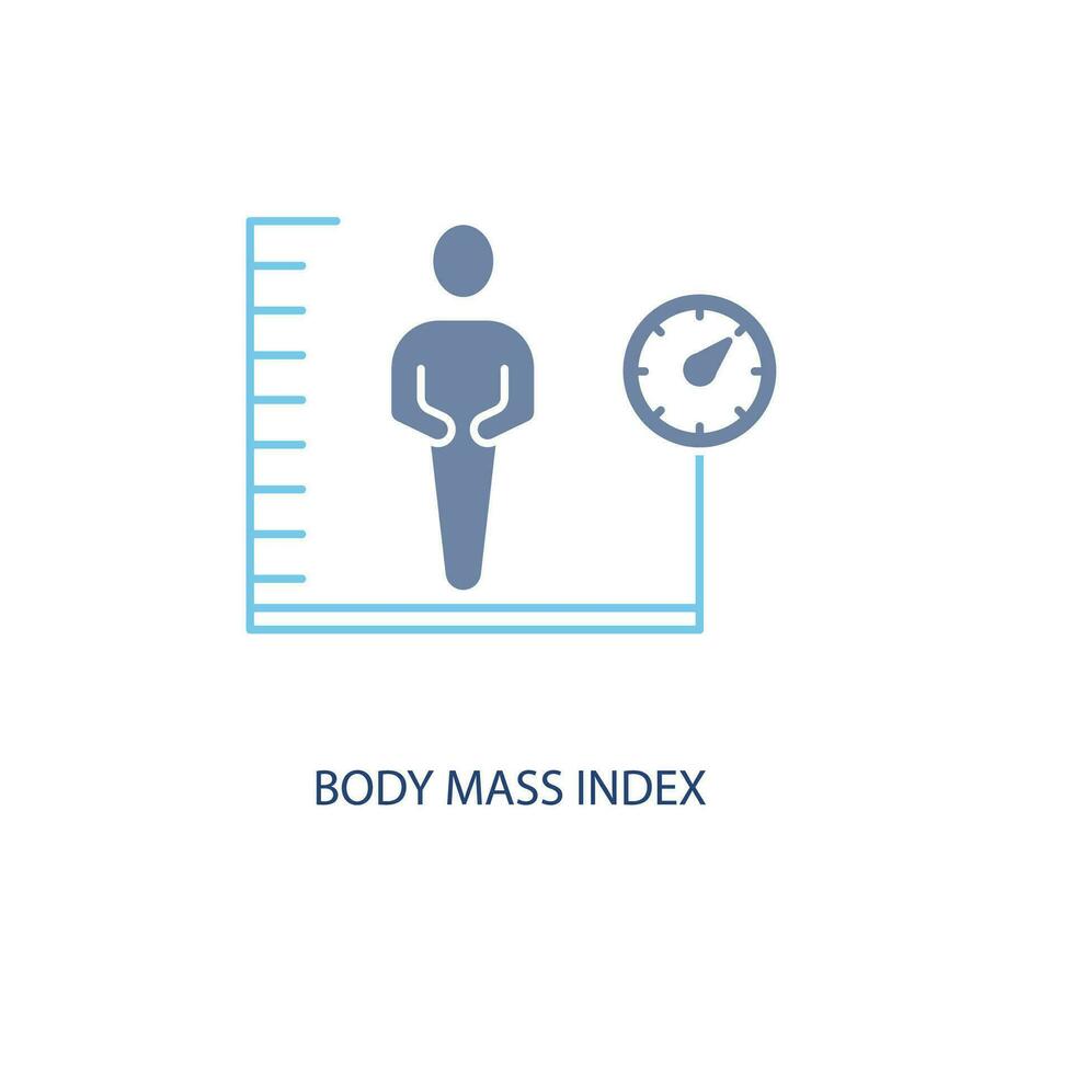 corpo massa indice concetto linea icona. semplice elemento illustrazione.corpo massa indice concetto schema simbolo design. vettore