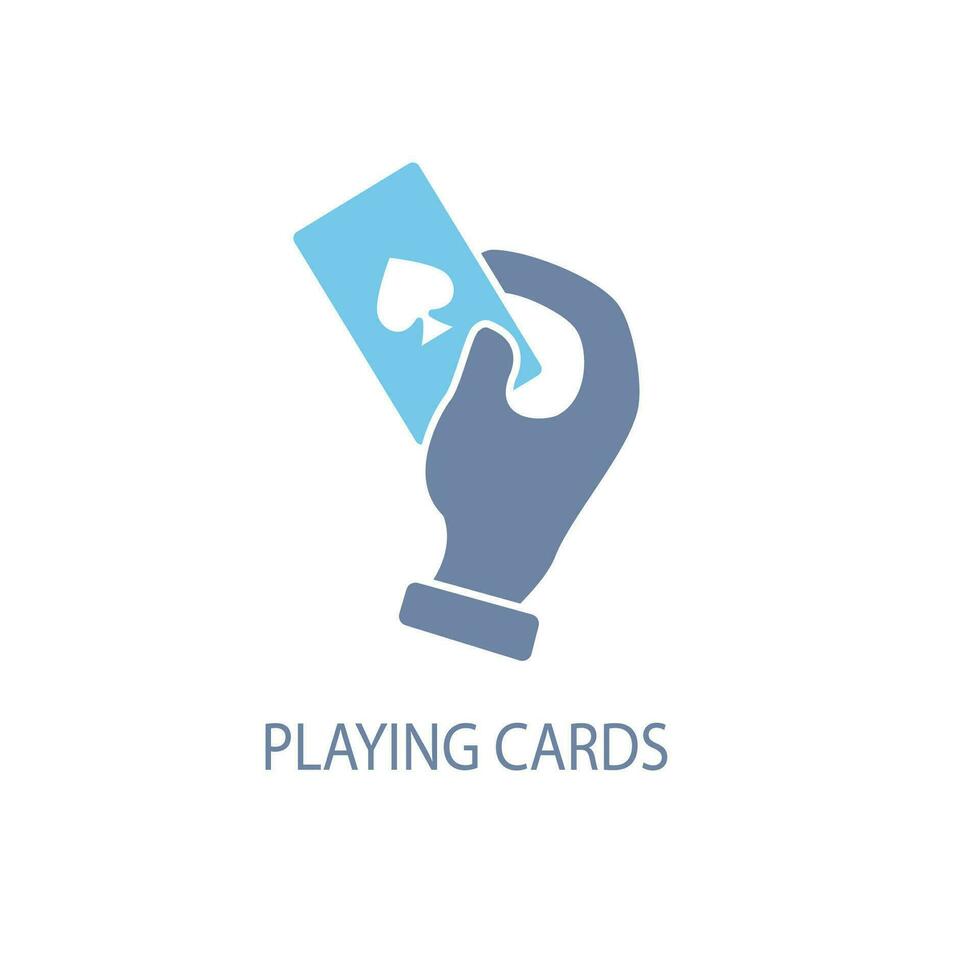 giocando carte concetto linea icona. semplice elemento illustrazione. giocando carte concetto schema simbolo design. vettore