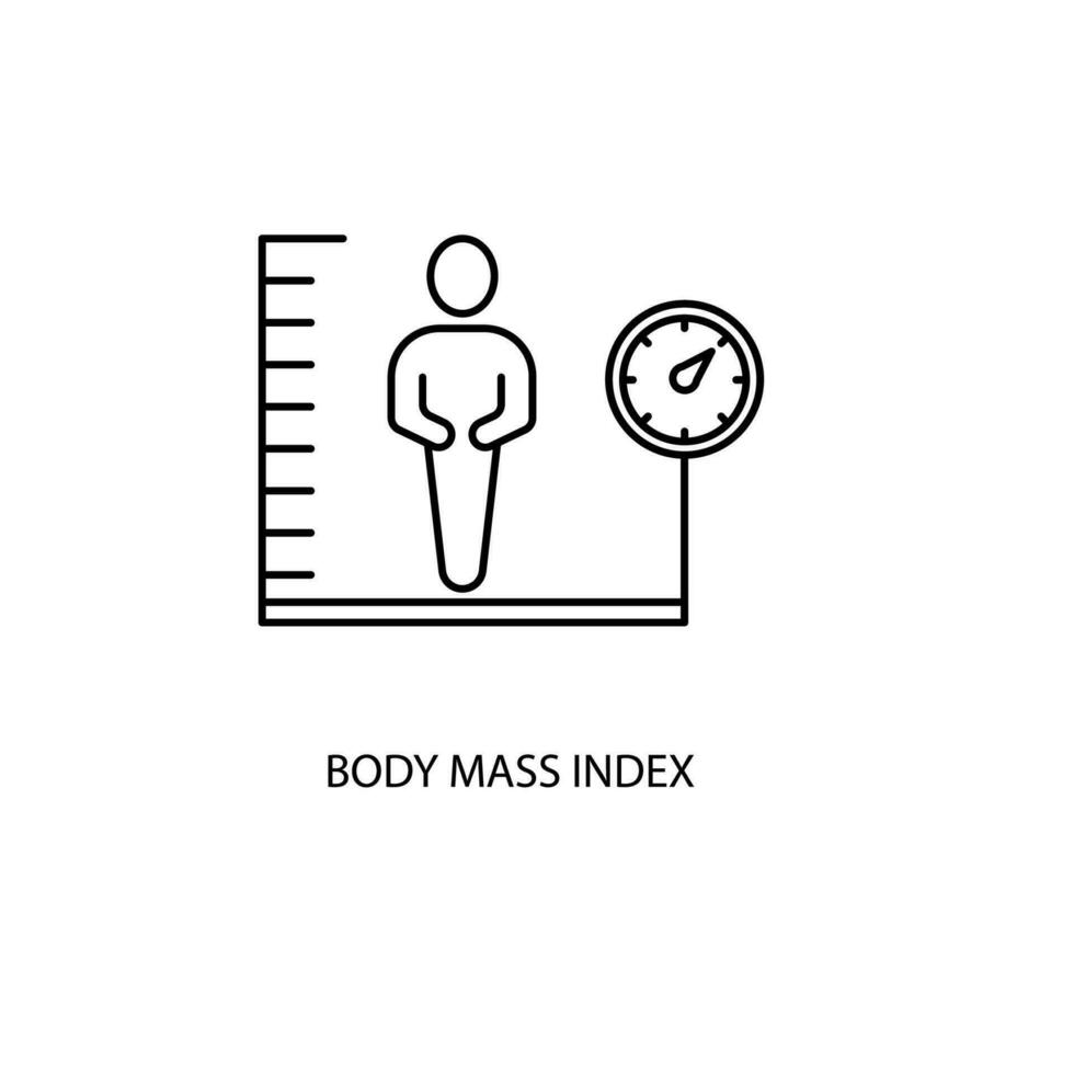 corpo massa indice concetto linea icona. semplice elemento illustrazione.corpo massa indice concetto schema simbolo design. vettore