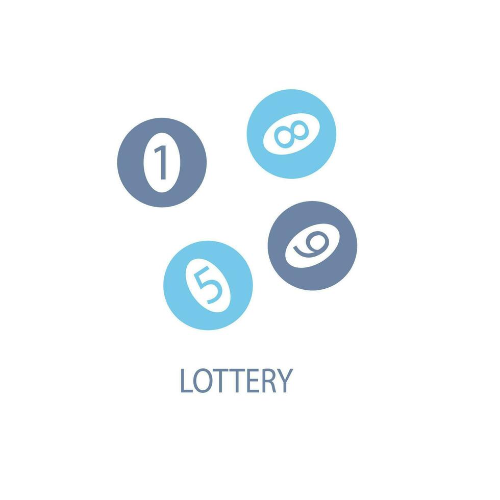 lotteria palle concetto linea icona. semplice elemento illustrazione. lotteria palle concetto schema simbolo design. vettore