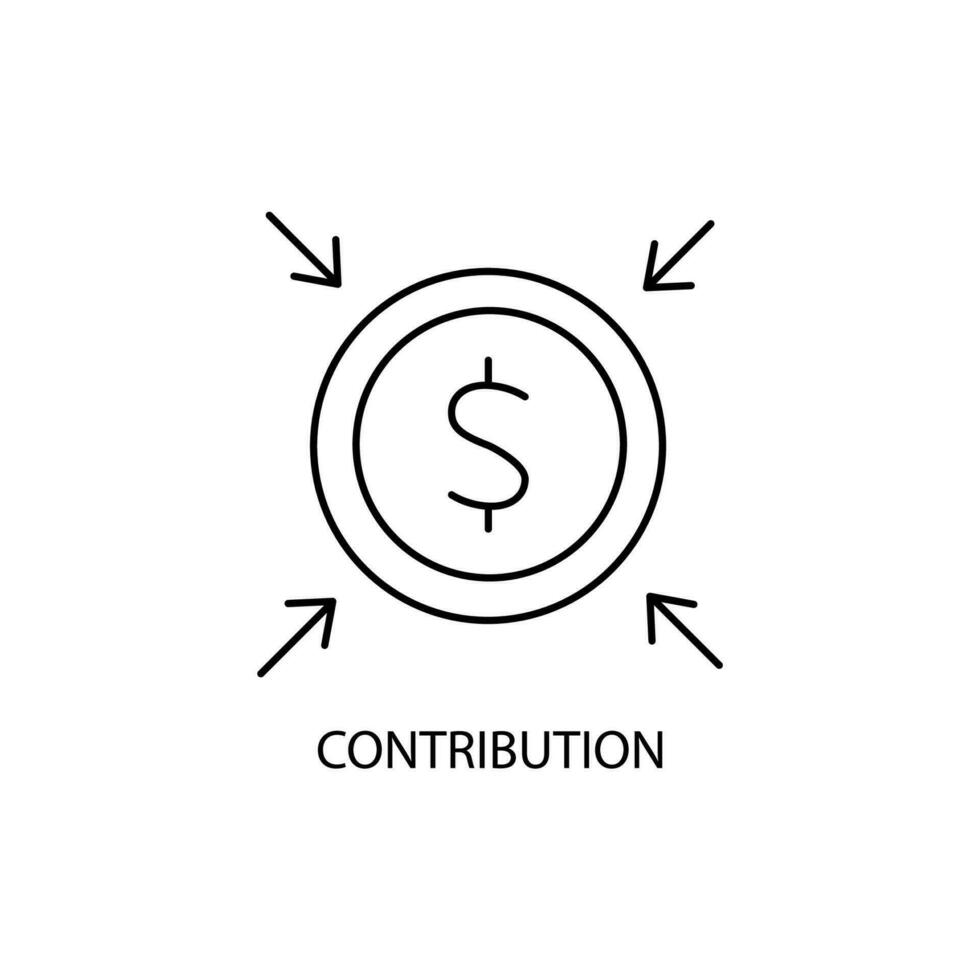 contributo concetto linea icona. semplice elemento illustrazione. contributo concetto schema simbolo design. vettore